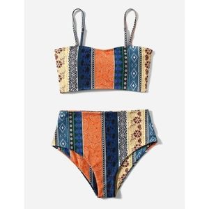 High Waisted Bikini Swimsuit NWT L